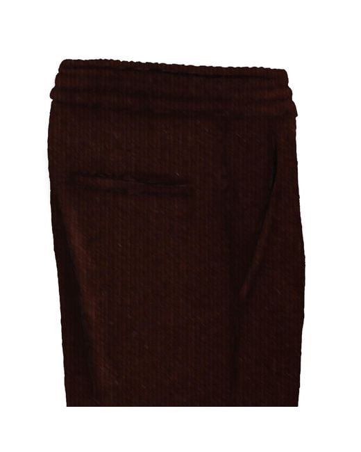 DAVID WEJ Brown Washington Drawstring Corduroy Trouser for men
