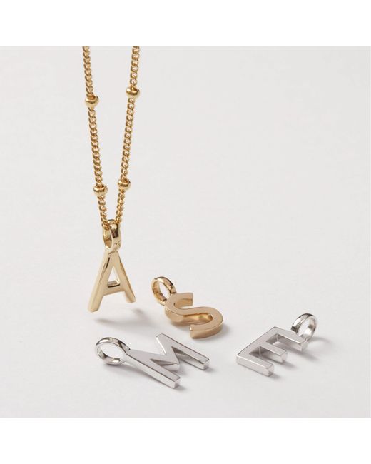 Muru Metallic Letter Necklace With Bead Chain