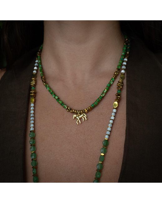 Ebru Jewelry Metallic Free Spirit Horse Charm Choker Necklace