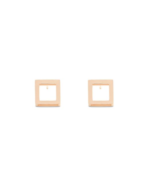 Sheida Farrokhi Pink Square Stud Earrings