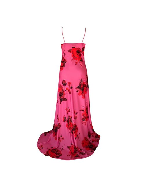 GIGII'S Red Aure Rose Satin Dress