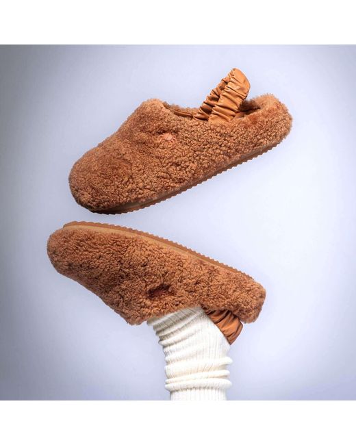 MYYAZ Brown Teddy Clog