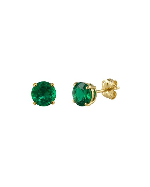 Spero London Green 9Ct Solid Emerald Stud Earrings