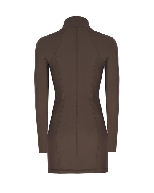 No'design Brown Zip-Up Khaki Mini Dress
