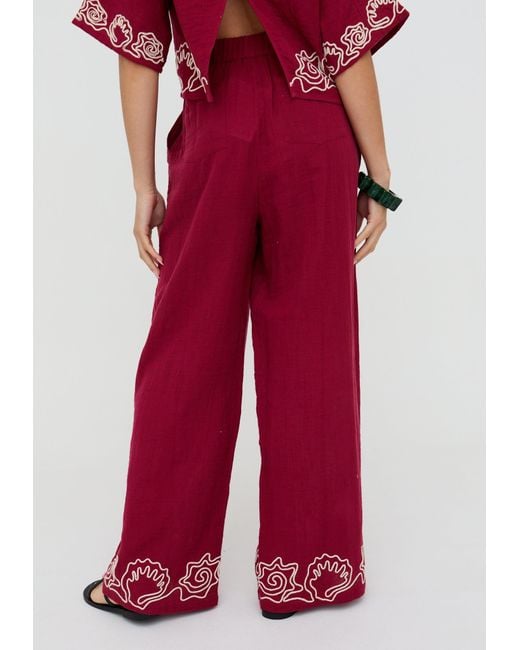 Raffya Milly Wide Leg Embroidered Trouser