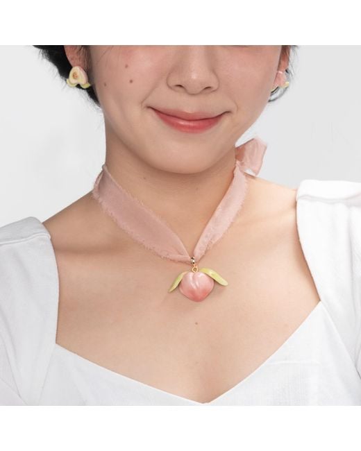 H2 Studio Purple Peach It Double Sided Silk Necklace
