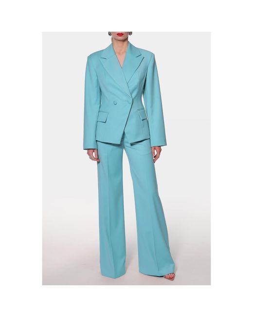AGGI by HALEWSKI Blue Franzi How Am I Wide Leg Trousers