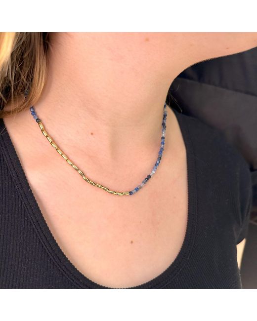 Clemence Wren Metallic Asymmetric Gemstone Necklace Nuggets