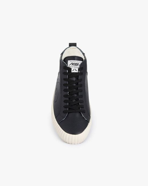 Springa | Unique Vulcanized Sneakers Italian Handmade Blue Wavy Leather High Top Sneakers for men