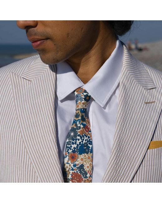 LE COLONEL Blue Liberty Margaret Tie for men
