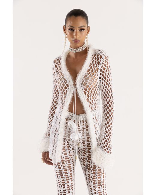 Andreeva White Vanilla Handmade Crochet Shirt