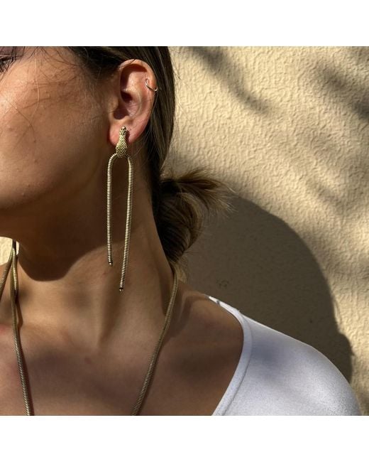 Zeworks Metallic Brassghetti Naga Earrings