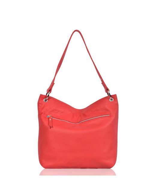 Owen Barry Red Leather Shoulder Bag Chilli Hesta
