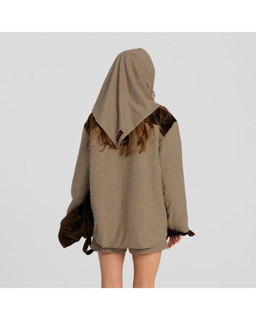 Mandragora Brown Houndstooth Scarf Retto