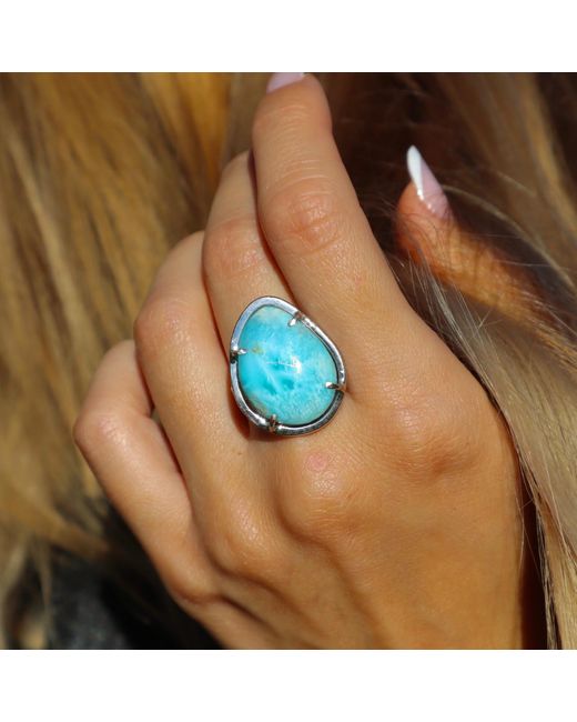 Mineralgems•Studio Blue Larimar Ocean Ring Fail