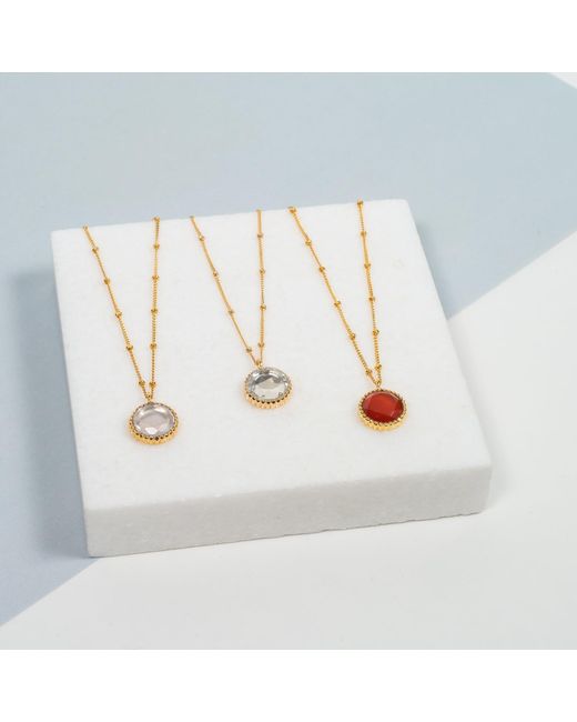 Auree Jewellery Metallic Barcelona July Birthstone Necklace Carnelian