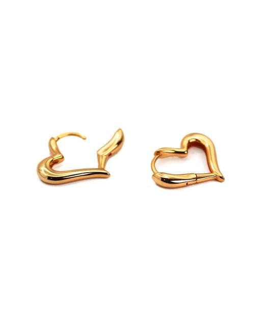 VicStoneNYC Fine Jewelry Metallic Lovely Heart Hoop Earrings