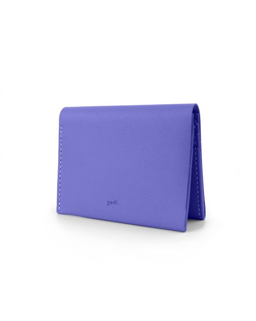 godi. Purple Handmade Bifold Leather Wallet