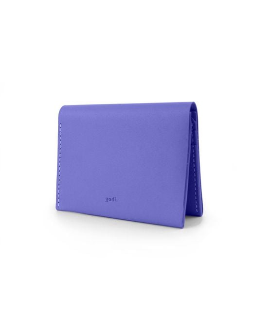 godi. Purple Handmade Bifold Leather Wallet