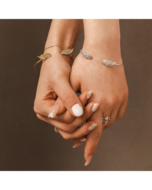 BLOOMTINE | Earth Angel HQ Metallic Angel Wings Premium Vermeil Bangle