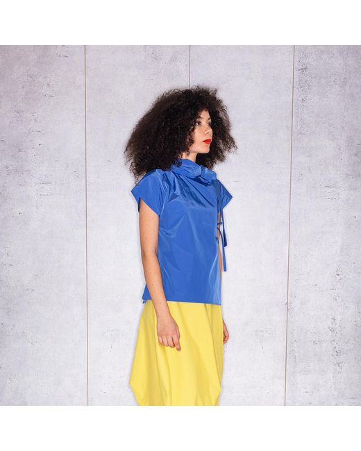 Bianca Popp Blue Halves Blouse With Shoulder Ribbon