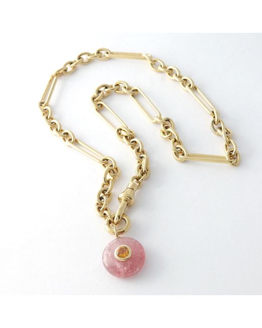 Hye Jane Jewelry Metallic Simone With Strawberry Quartz Pendant