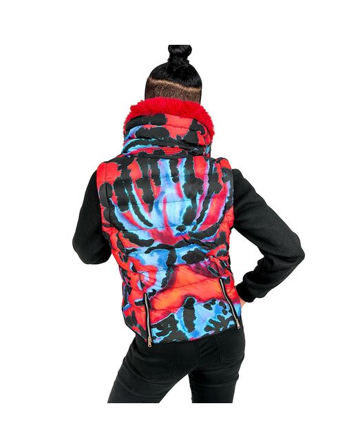 Lalipop Design Red Detachable Sleeve Puffer Jacket