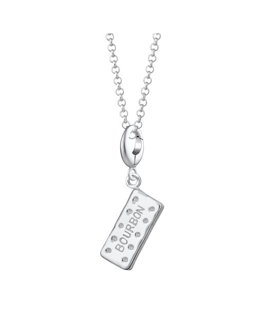 Lily Charmed Metallic Sterling Bourbon Biscuit Charm Necklace