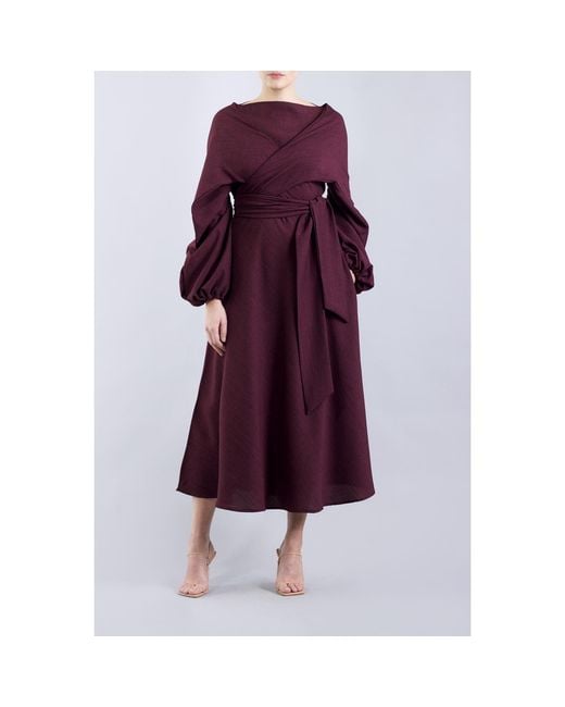 Meem Label Purple Crawford Plum Midi Dress
