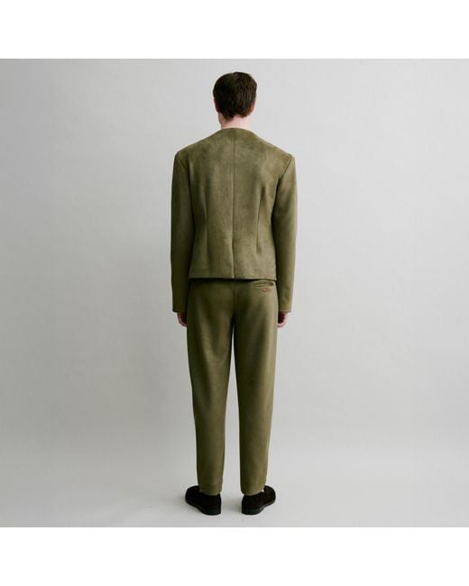 Luroq London Green Clean Line Trousers for men