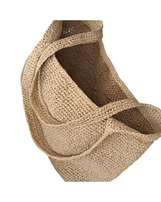 Springmoonatelier Natural Neutrals Handmade Raffia Oversized Tote Bag – Perfect For Shopping & Beach Days