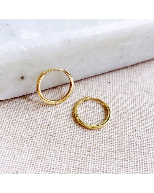 Zohreh Metallic Medium Hoop Earring 9K