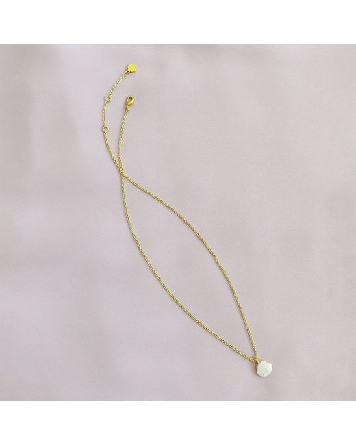 POPORCELAIN Metallic Mini Porcelain Seashell Necklace, Tone