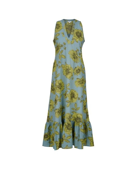 At Last Green Cotton Lombock Midi Dress