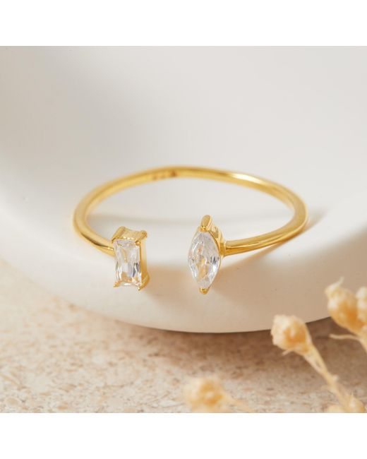 Esterah Metallic Open Marquise & Baguette Ring