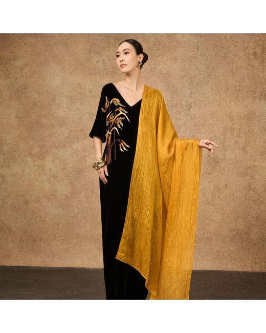 Silk and Bears Orange Silk Scarf – Hand-Dyed Mulberry Silk Shawl, Wedding & Evening Wrap