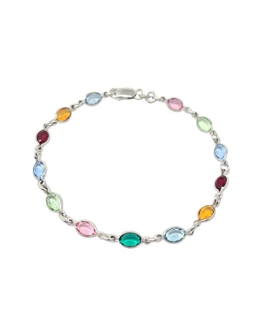 Harfi Metallic Colourful Multi Gemstone Sterling Bracelet