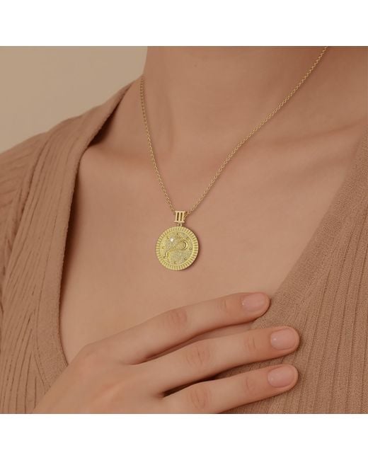 Vanimy Metallic Promised Land Strength & Bravery Coin Medallion Necklace