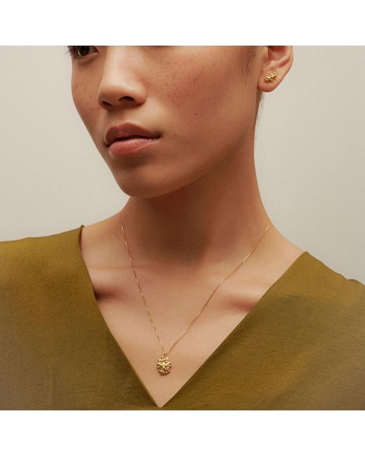EVA REMENYI Metallic Céleste Deux Oval Necklace 14K With Diamond