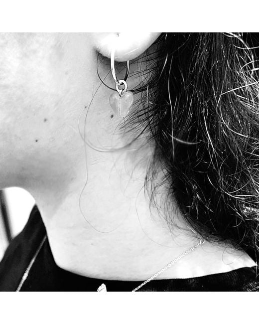 Bio-Trimmings Blue Sapphire Heart Hoop Earrings