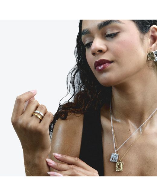 De Roms Metallic Abstract Molten Soulmate Earrings