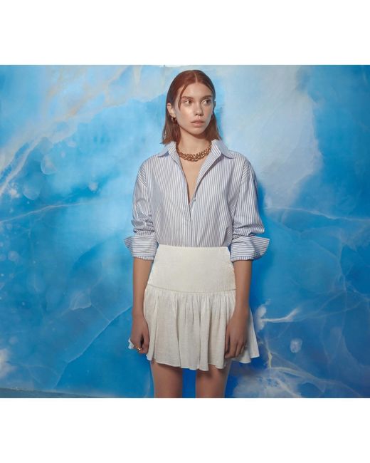 NAZLI CEREN White Lola Ruffled Mini Skirt
