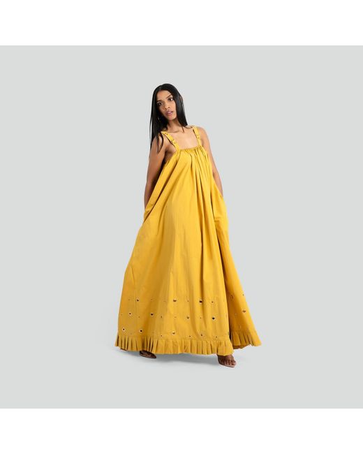 Maui X Lolita Yellow Paola Mustard Bohemian Maxi Dress