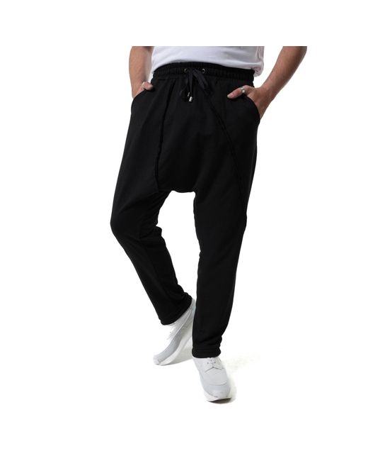 Metamorph Black Drop Crotch Joggers for men