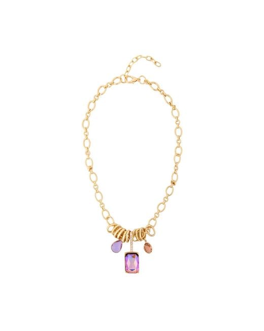 Saachi Metallic Jewel Charm Link Necklace