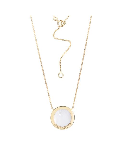 BLOOMTINE | Earth Angel HQ Metallic Loves Frequency 18K Solid Natural Diamond & Mother Of Pearl Heartbeat Necklace