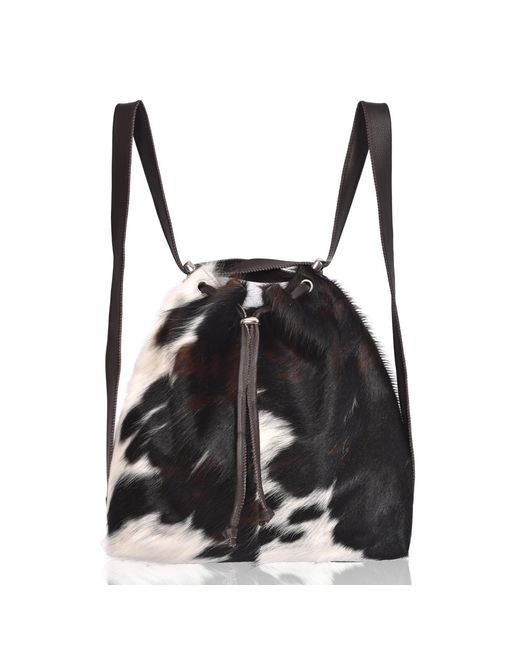 Owen Barry Black Cowhide Backpack/Shoulder Bag Tricolour