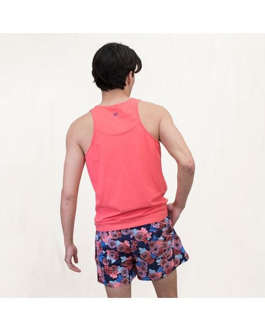 Lords of Harlech Pink Tedford Embossed Floral Tank for men