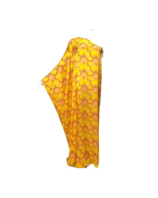 Julia Clancey Lady Lydy Limon Yellow Satin Kaftan