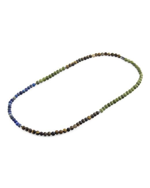 Anchor and Crew Metallic Tigers Eye, Sodalite & Jade Isaac & Stone Skinny Necklace X Wrap Bracelet for men
